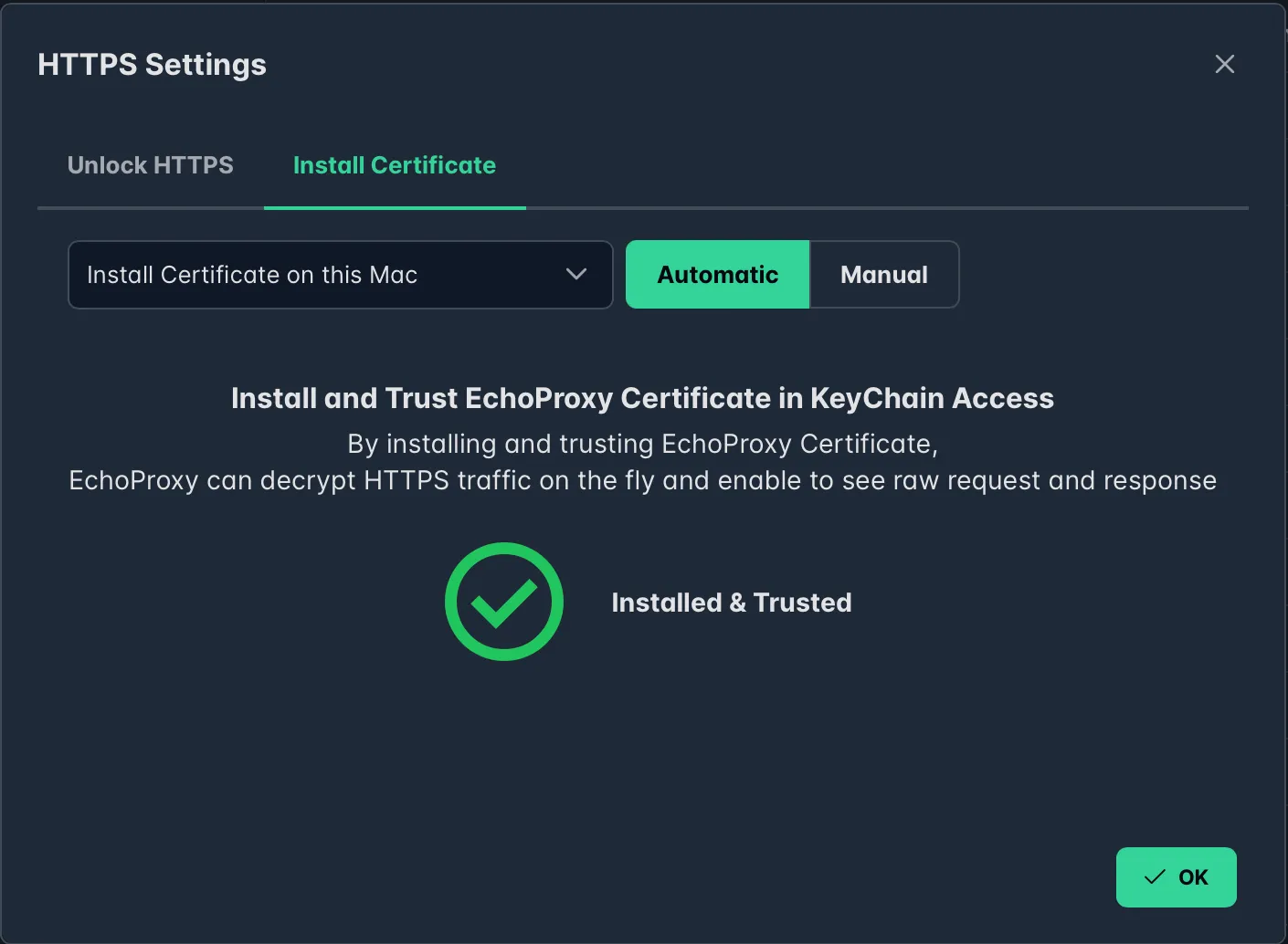 Automatic Install Certificate