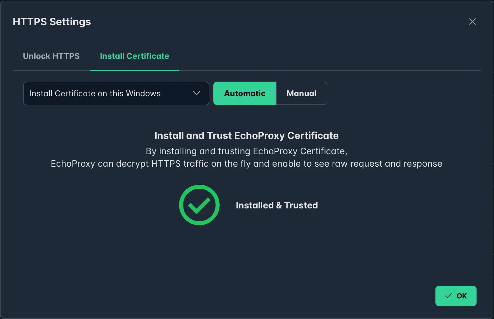 Automatic Install Certificate